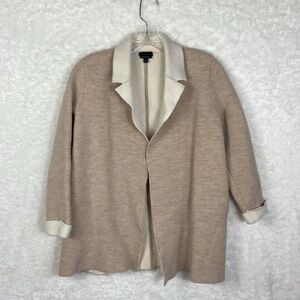 Talbots Thick Merino Wool Cardigan Shacket Women’s L Open Warm Cabincore Cozy